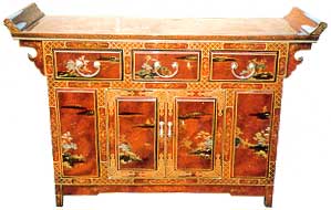 Deep Red French Cabinet #HA-1868